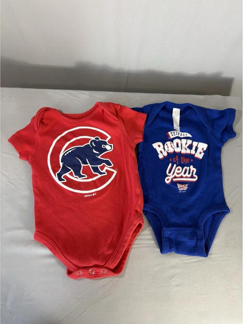Chicago Cubs Baby Bodysuit Lot Newborn 3-6M MLB Rookie Of The Year Cotton
